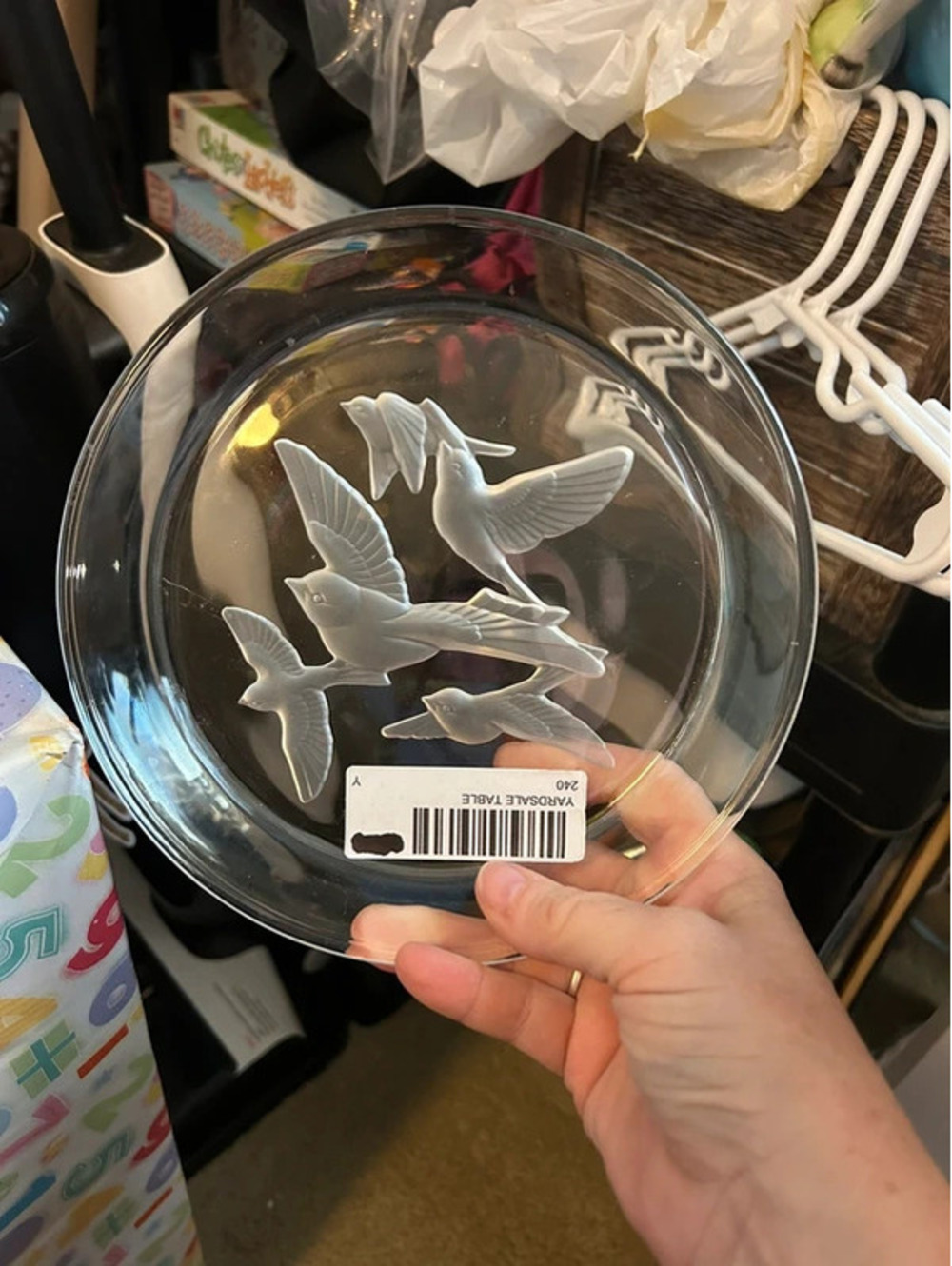 Sasaki Crystal "Wings" glass platter
